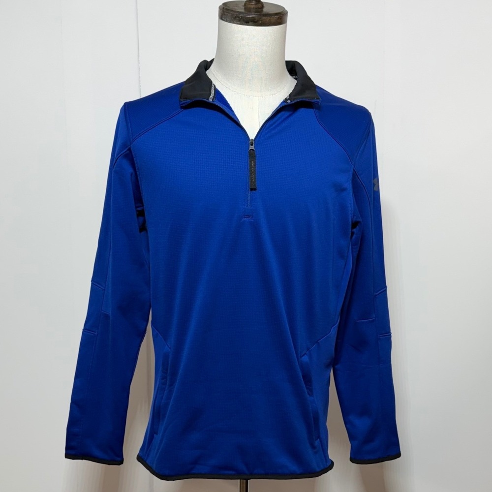 NEW Under Armour 1/4 Zip Pullover Mens Medium Blue Coldgear Reactor Long Sleeve
